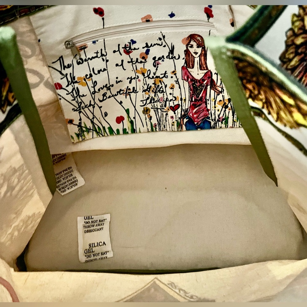 NWT BRIGHTON “Something Wonderful Is About To Happen Live Canvas Sunflower Tote - Picture 15 of 16